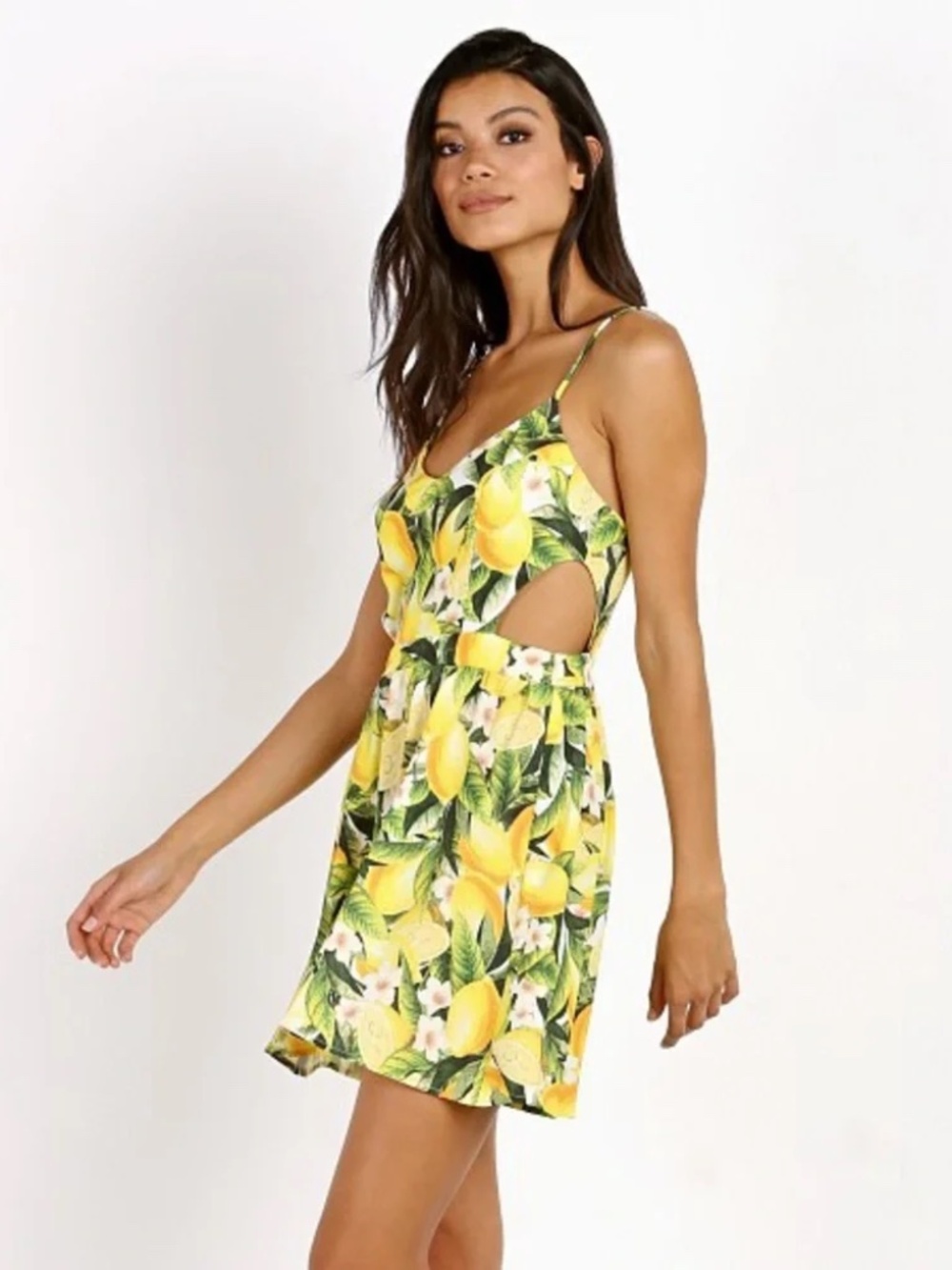 Show me your mumu Piper dress citrus lemon leaves Size Large
